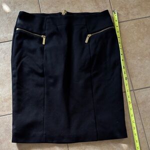 Michael Kors Elegant Black Skirt with Gold Accents